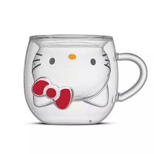 Hello Kitty Glass Mug with Red Bow